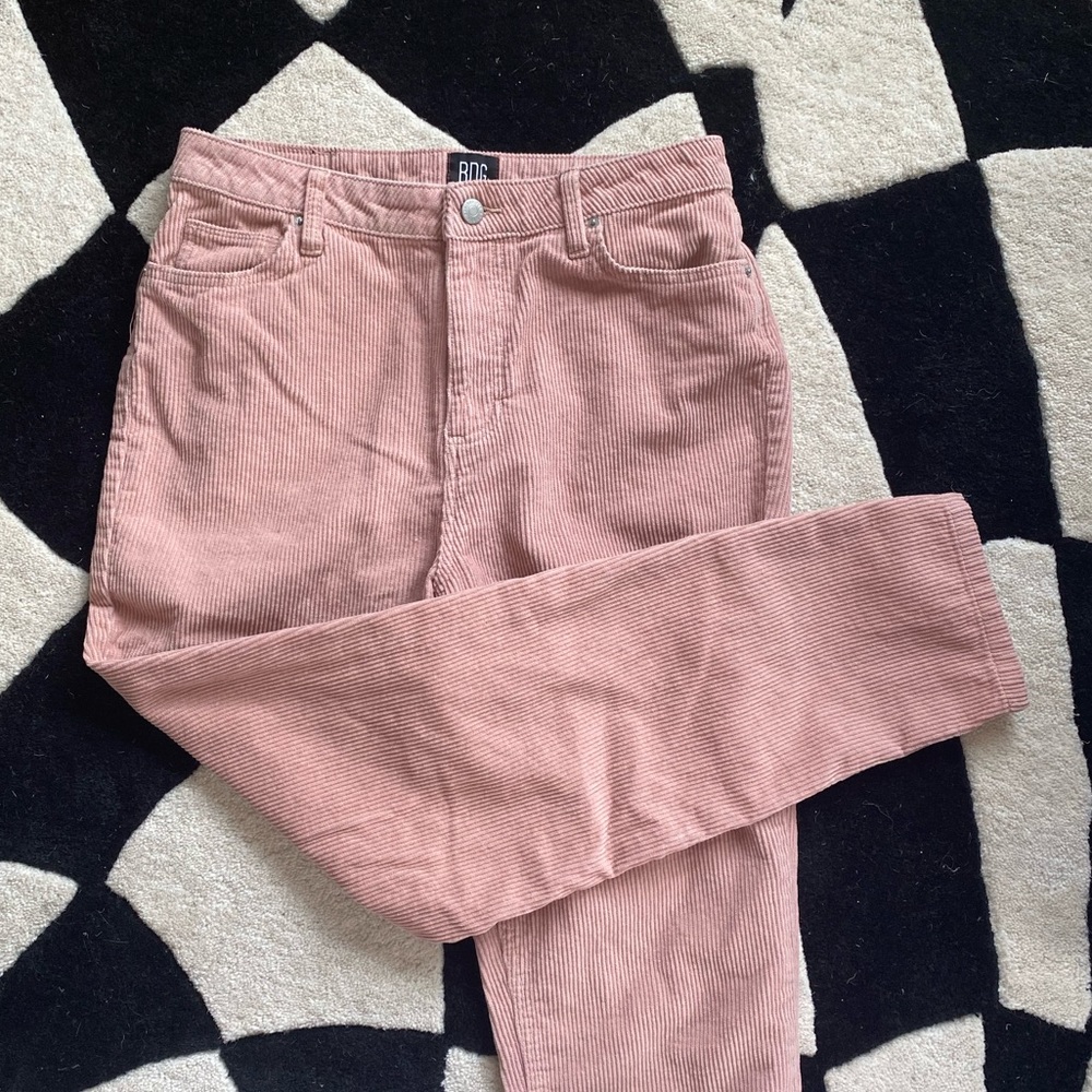 Pink Urban Outfitters Mom Fit Corduroy Pants
